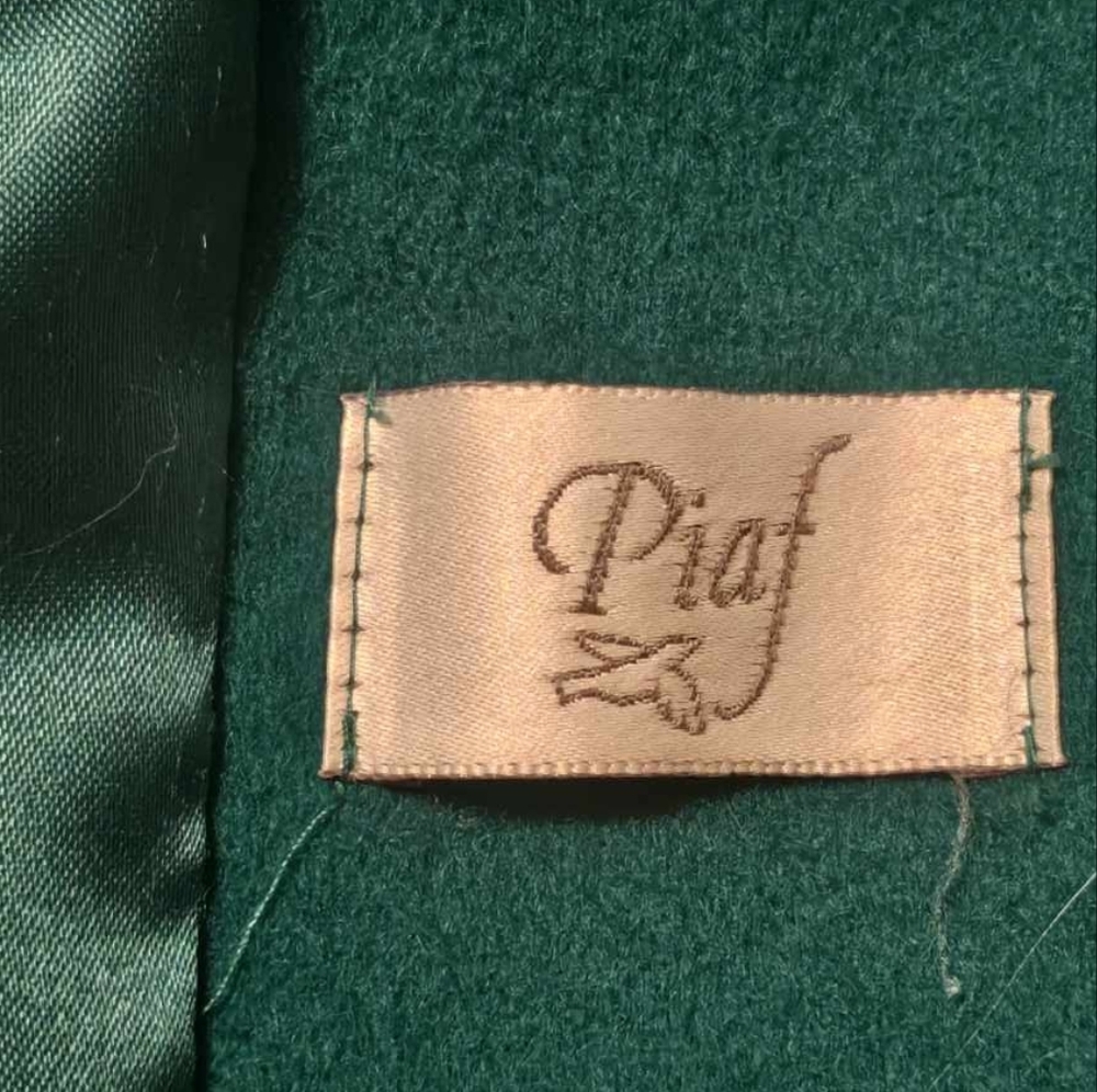 Vintage Long Winter Coat Blue/Green Teal 100% Wool Button Down Pockets Small - Picture 6 of 12